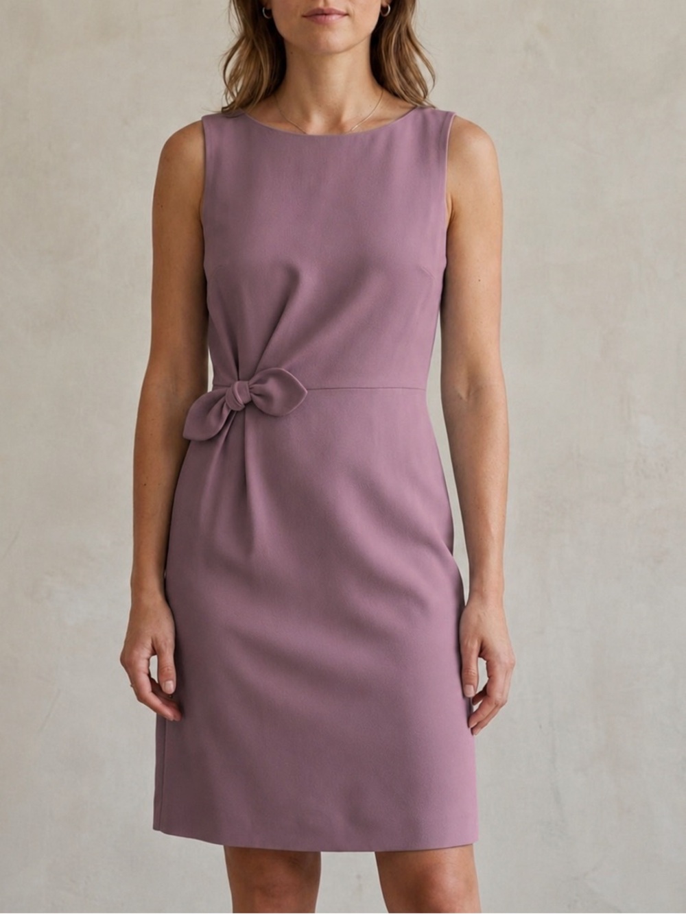 Weekend Max Mara Mauve Sleeveless Midi Dress with Side Knot